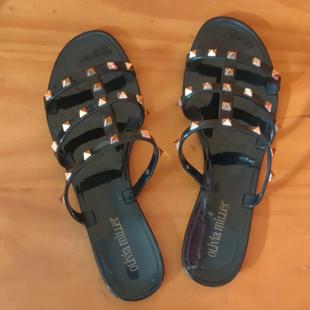 Olivia Miller Studded Strappy Slides - Picture 2 of 5